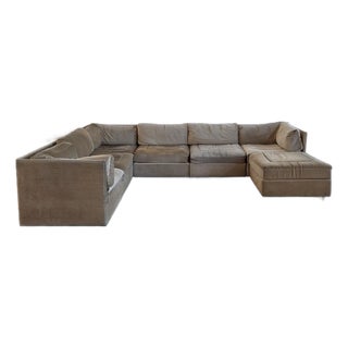 1980s Modular Sectional Pit Sofa by Rowe, 7 Piece For Sale