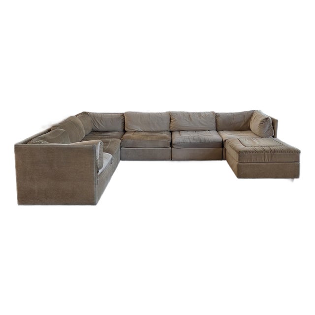 1980s Modular Sectional Pit Sofa by Rowe, 7 Piece For Sale