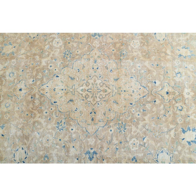 1970s Vintage Persian Handmade Wool Cotton Yellow Area Rug For Sale In San Francisco - Image 6 of 11