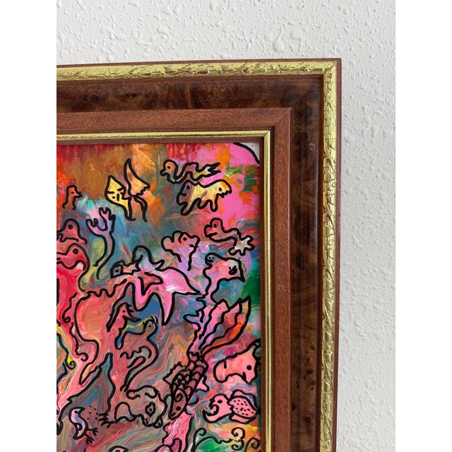 Serg Graff "Wonder Tangle=I" Abstract Acrylic Painting Framed Outsider Art Coa For Sale In Jacksonville, FL - Image 6 of 11
