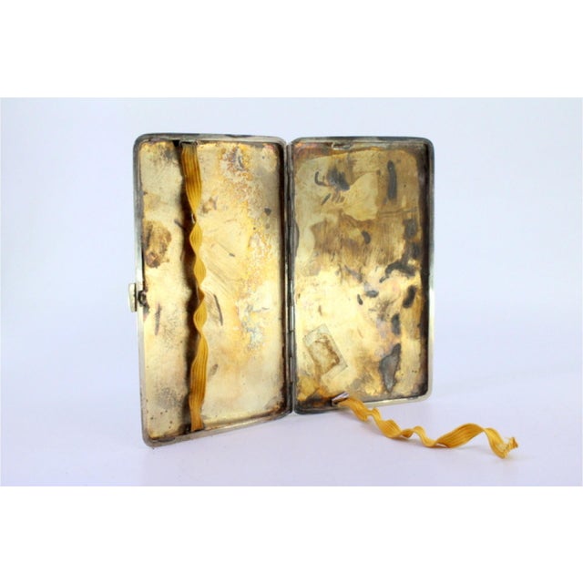 Silver Cigarette Case with Top Trim and Gilt Interior For Sale - Image 3 of 8