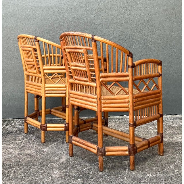 Vintage Brighton Pavillion Rattan Chairs - A Pair For Sale - Image 4 of 12