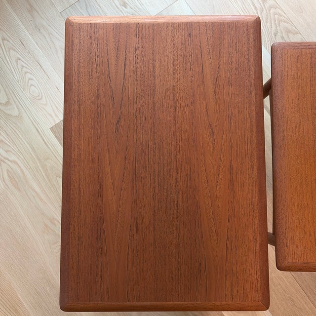 Mid-Century Modern 1960s Danish Teak Nesting Tables – Set of 3, Imported For Sale - Image 3 of 12