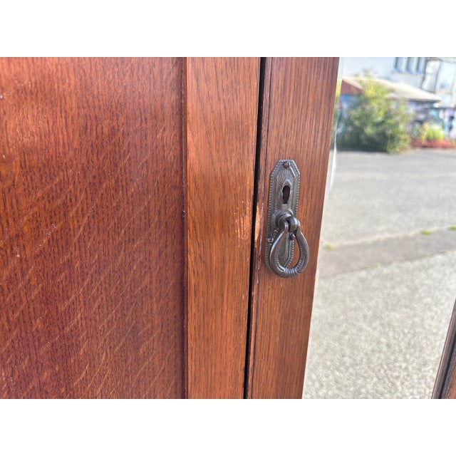 Brown Small Art Nouveau French Wardrobe with Mirror, 1920 For Sale - Image 8 of 14