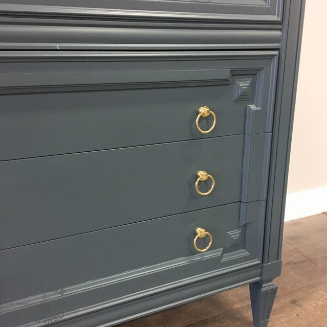 1960s Mid Century Modern Thomasville Dark Gray Wood Chest Of