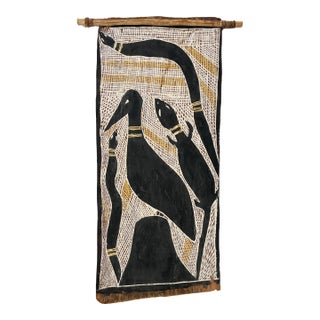 1960s Aboriginal Bark Painting, Likely Yirrkala Mission For Sale