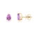 14k Gold Purple Amethyst Pear Cut Gemstone Stud Earrings- a Pair For Sale - Image 4 of 10