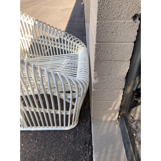 Franco Albini Vintage In The Style of Albini Stick Wicker Bamboo Rattan Patio Set - Set of 5 For Sale - Image 4 of 12