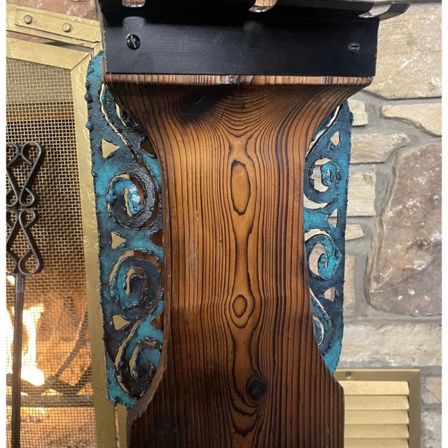 Mid-Century Modern Witco Tiki Mid Century Wood Carved Fireplace Tool Set With Brutalist Accent For Sale - Image 3 of 15