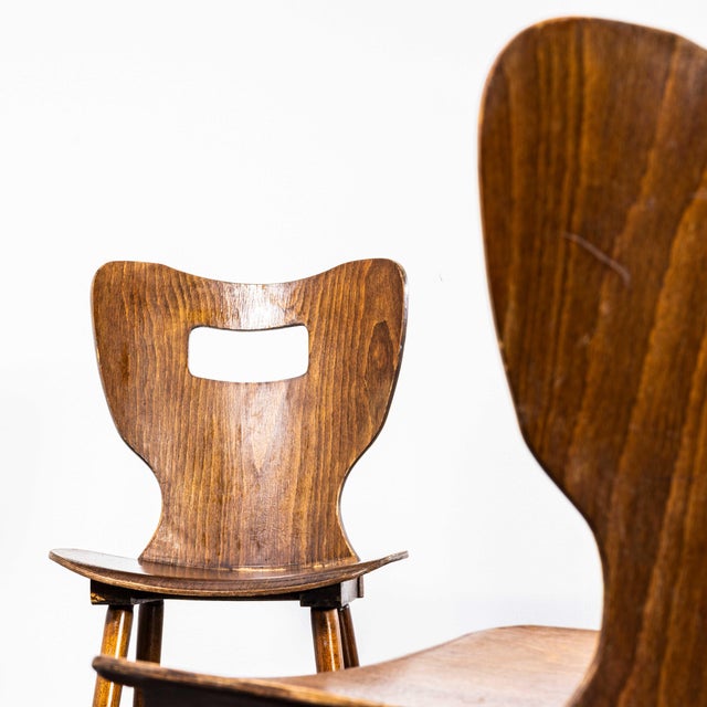 Brown French Letterbox Dining Chair from Baumann, 1960s For Sale - Image 8 of 11