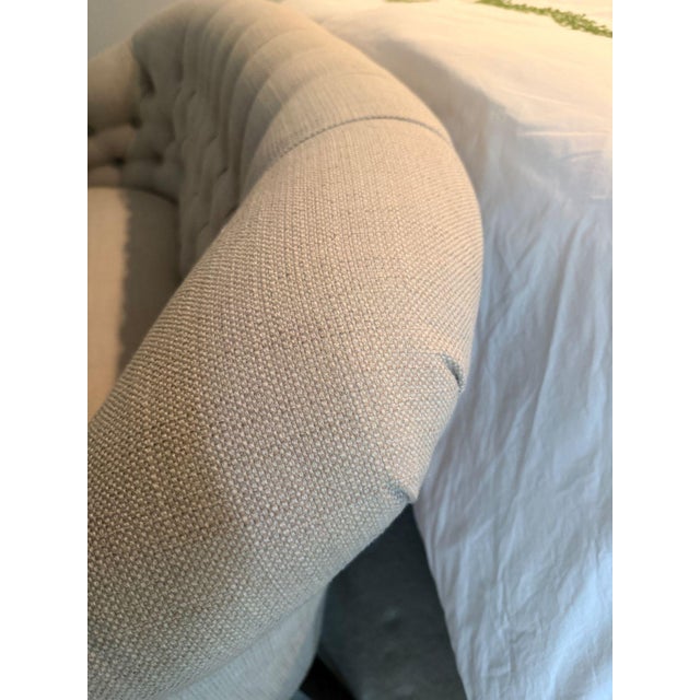 Lee Industries Lee Industries Tufted Linen Loveseat For Sale - Image 4 of 11