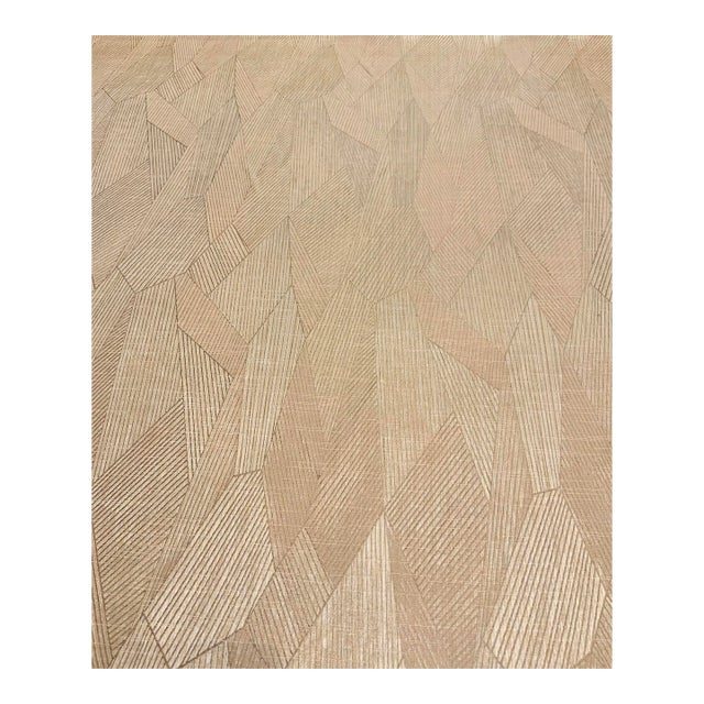 Caracole: Sandstone Modern Tan Abstract Linear Designer Fabric - 14.5 Yards For Sale