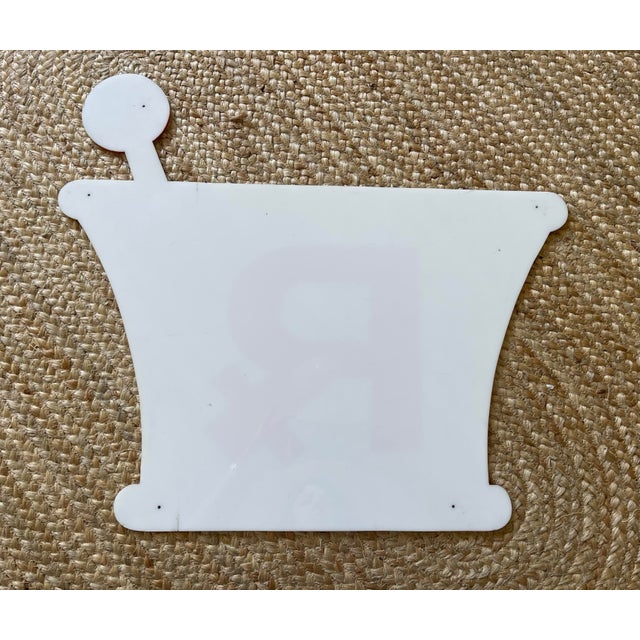 Vintage White and Red Acrylic Rx Pharmacy Sign For Sale - Image 4 of 7