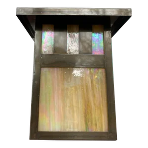 Vintage Arroyo Craftsmen Iridescent Glass Sconce Table Lamp
