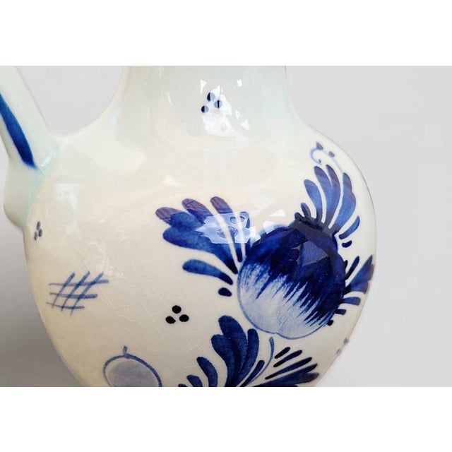 Antique Handmade Hand-Painted Delft Blue Delftware Knobbel Vase, Bulbous Bottle and Tulip Vase, Holland, 1920s, Set of 3 For Sale - Image 9 of 18