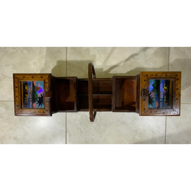 Art Deco Vintage Handcrafted Wooden Accordion Sewing - Jewelry Box For Sale - Image 3 of 12