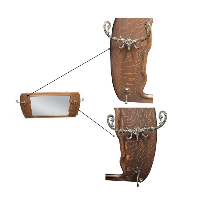 Wood Antique Set Mirror and Two Drawer Dresser 18th Century For Sale - Image 7 of 11