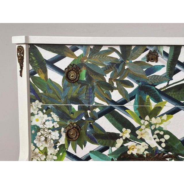 Gustavian (Swedish) Gustavian Commode with Wallpaper from Christian Lacroix, 1950s For Sale - Image 3 of 10