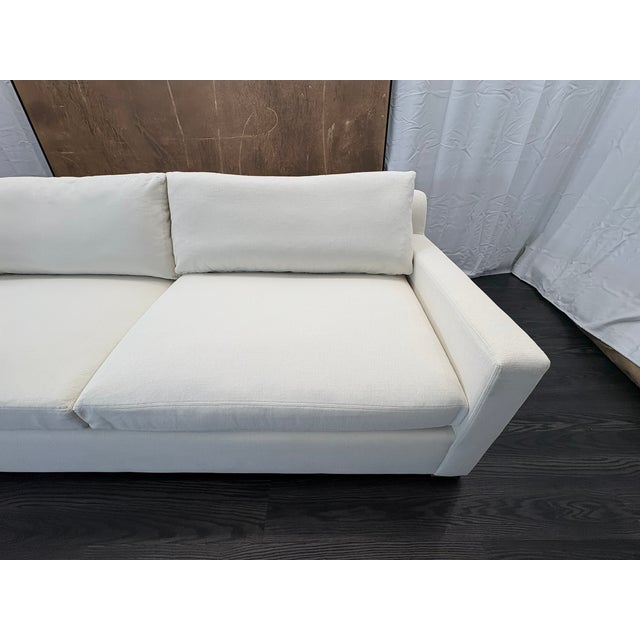 Wood Rh Belgian Track Arm 2-Cushion Sofa – 8' Luxe Depth Natural Performance Linen Weave | Down-Feather Fill For Sale - Image 7 of 18