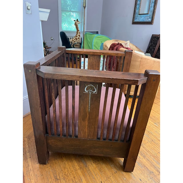 Morris Style Cube Chair With Vertical Slats For Sale In New York - Image 6 of 9