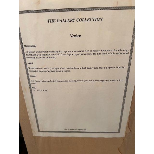 Long Framed Architectural Renderings of Venice & the Vatican -A Pair For Sale - Image 9 of 10