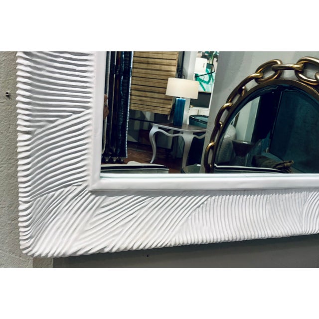 Made Goods Modern Textured White Resin Thiago Wall Mirror For Sale In Atlanta - Image 6 of 6