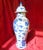 Chinoiserie Final Clearance 19th Century 24" Shishi Qilin Blue and White Temple Urn Tribute - 24" For Sale - Image 3 of 18