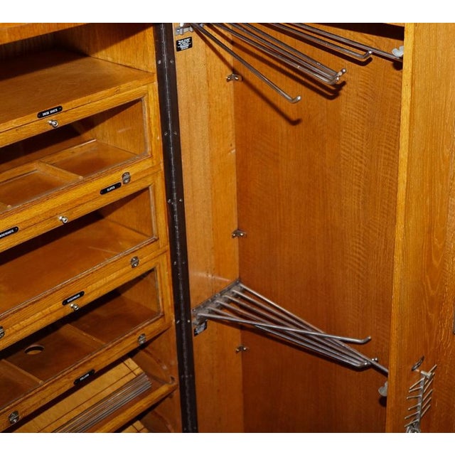 Vintage Art Deco Wardrobe in Oak, 1930s For Sale - Image 14 of 18