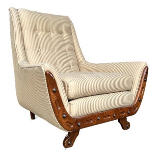 High Back Lounge Chair in the Style of Adrian Pearsall For Sale