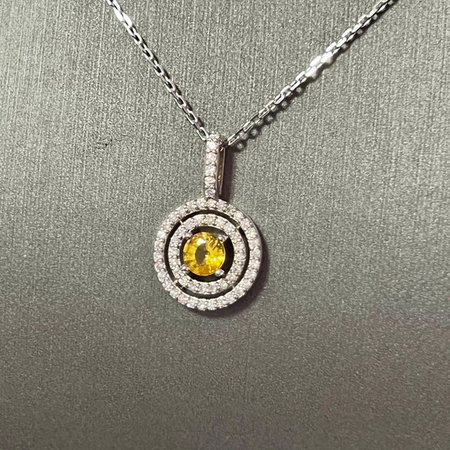 Natural Sapphire Diamond Necklace 14k Gold 1.51 TCW Certified For Sale - Image 9 of 11