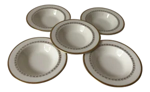 Vintage Golden Oak Pattern Taylor Smith & Taylor Berry Bowls S/5