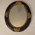 Wood Vintage Oval Convex Mirror With Black and Gold Ornate Wooden Frame. For Sale - Image 7 of 12