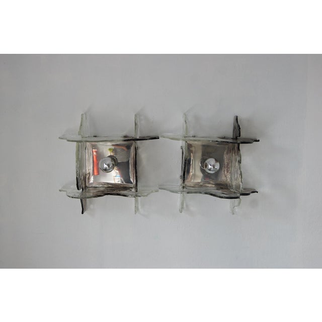 Italian Murano Glass Wall Lamps by Carlo Nason for Mazzega, 1970s, Set of 2 For Sale - Image 18 of 18
