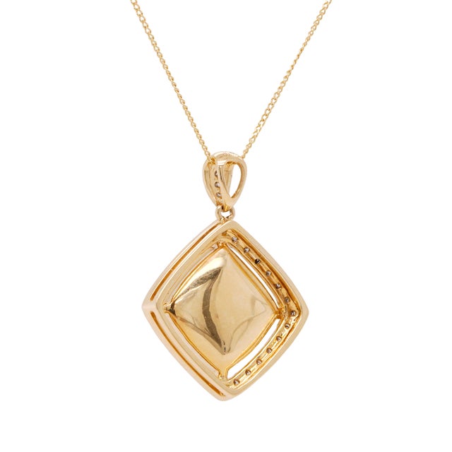 1.97ct Opal and Diamond Halo 18ct Gold Pendant Necklace - Fei Liu For Sale - Image 4 of 8