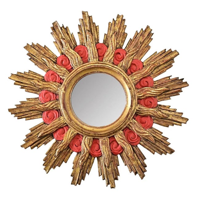 French 19th Century Gilt Starburst Mirror For Sale - Image 9 of 9