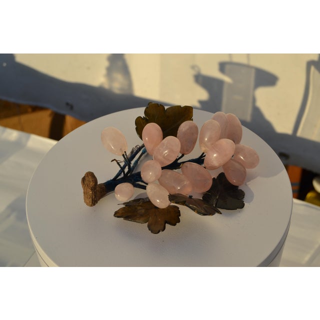 Carved Rose Quartz Grapes Cluster For Sale In Columbia, SC - Image 6 of 8