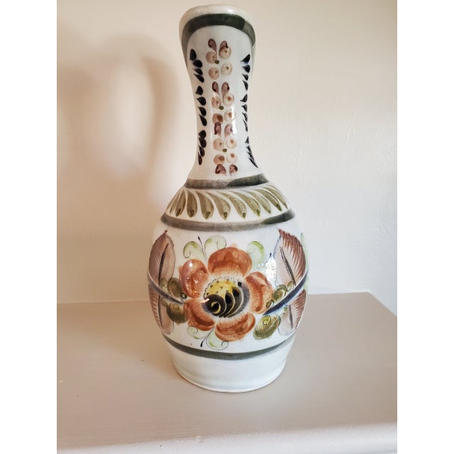 Mexican Large Vintage Hand Painted Mexican Jug For Sale - Image 3 of 7