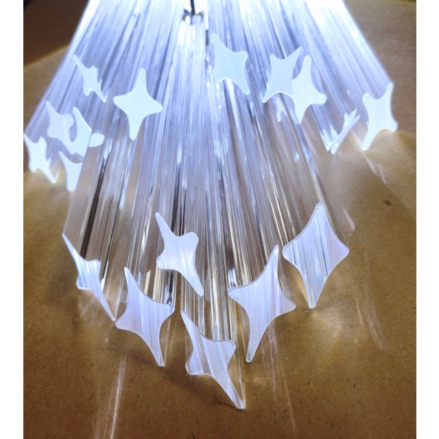 Silver Vintage Wall Lamp with Clear Murano Glass Prisms, 1960s For Sale - Image 8 of 15