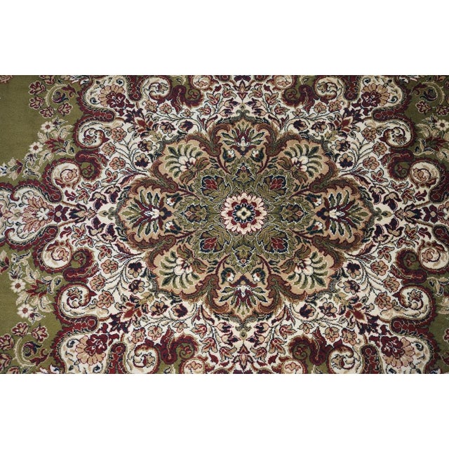 Brown Large Vintage French Green Rug For Sale - Image 8 of 16