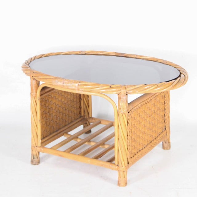 Woven Rattan Coffee Table, 1970s For Sale - Image 4 of 8