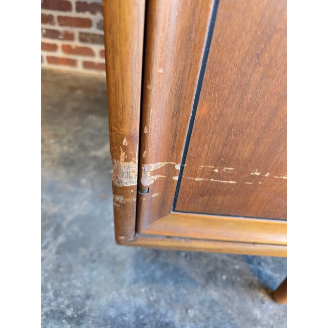 Chestnut Drexel Declaration Walnut Sideboard Media Cabinet MCM Vintage For Sale - Image 8 of 12