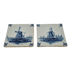 Vintage Hand-Painted, Makkum Tichelaar Delft, Holland Tiles