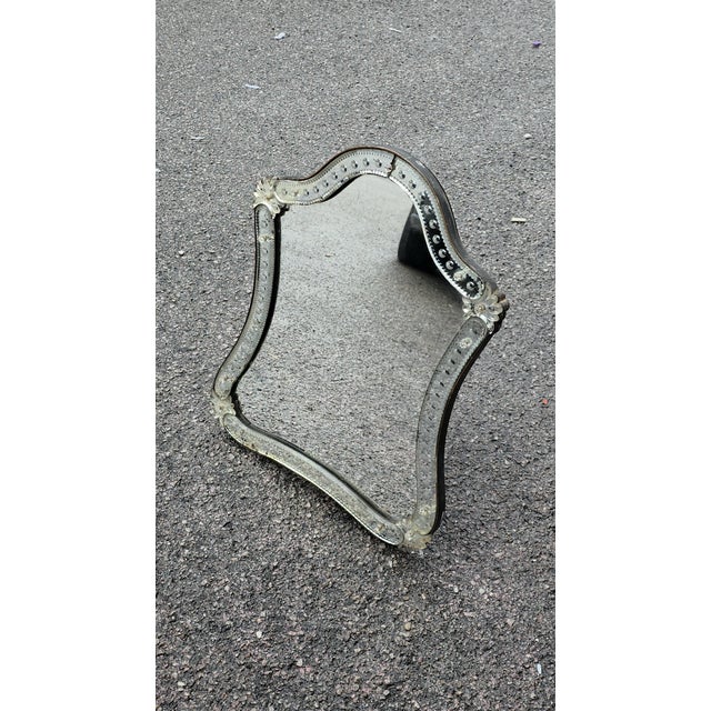 Art Nouveau Etched and Scalloped Table Mirror, Venice, 1910s For Sale - Image 9 of 9