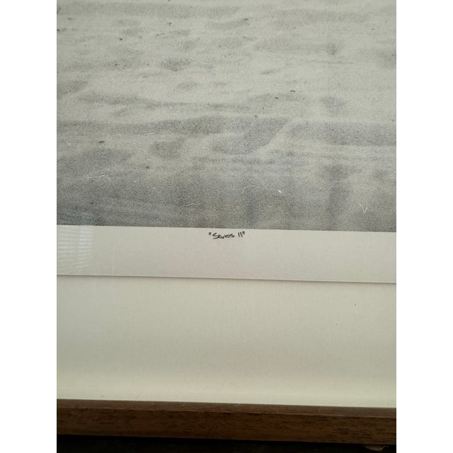 Wood Framed Fine Art Beach Film B + W Photograph in Walnut Shadowbox W/ Museum Glass- 22 X 27” For Sale - Image 7 of 11