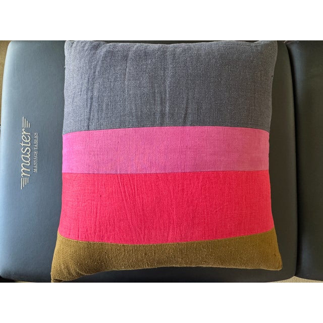 2010s Acapillow Home Furnishings (Santa Monica, Ca) Goose Down Pillow With Striped Cover For Sale - Image 5 of 12