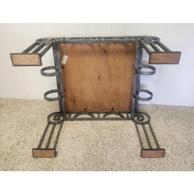 Late 20th Century French Art Deco Style Iron and Marble End Table For Sale - Image 10 of 13