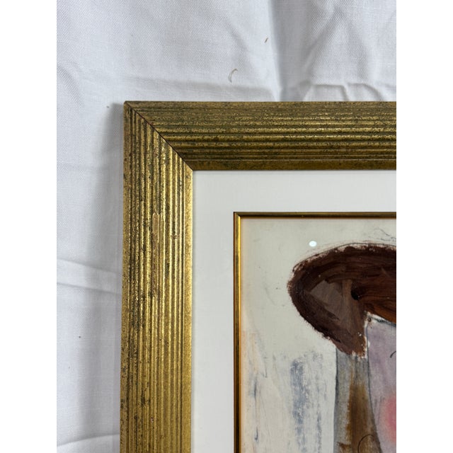 Paper Maxine Estachy French Portrait Painting For Sale - Image 7 of 8