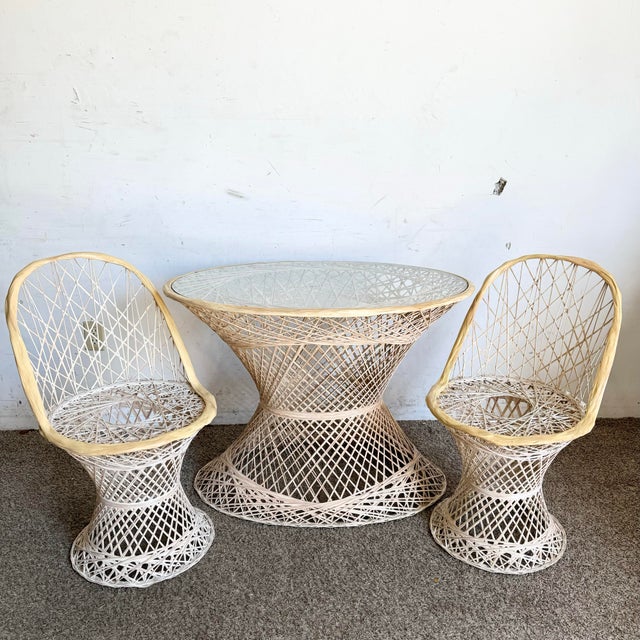 Mid Century Modern Spun Fiberglass Woodard Dining Set - 3 Pieces For Sale - Image 11 of 12