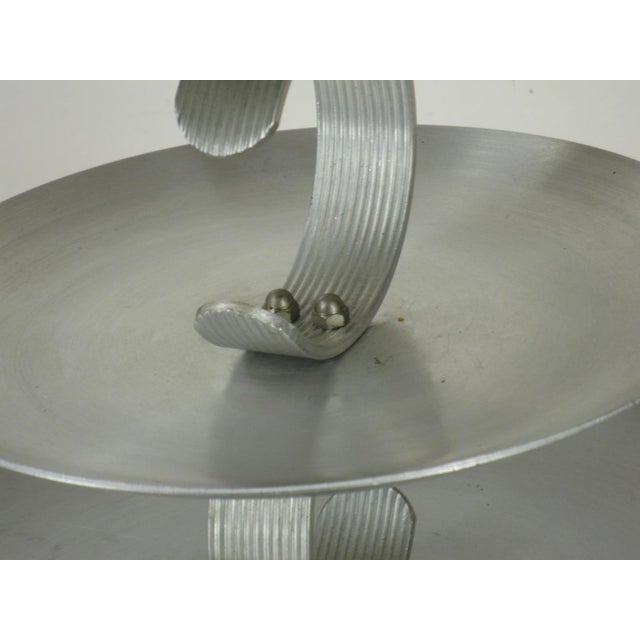 Mid-Century Modern 19th Century Serving Tray Mullti-tear Hand Wrought Aluminum Mid Century Modern For Sale - Image 3 of 12
