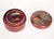 Ruby Red 1970s Japanese Lacquered Wood Set of 6 Coasters in Box For Sale - Image 8 of 14